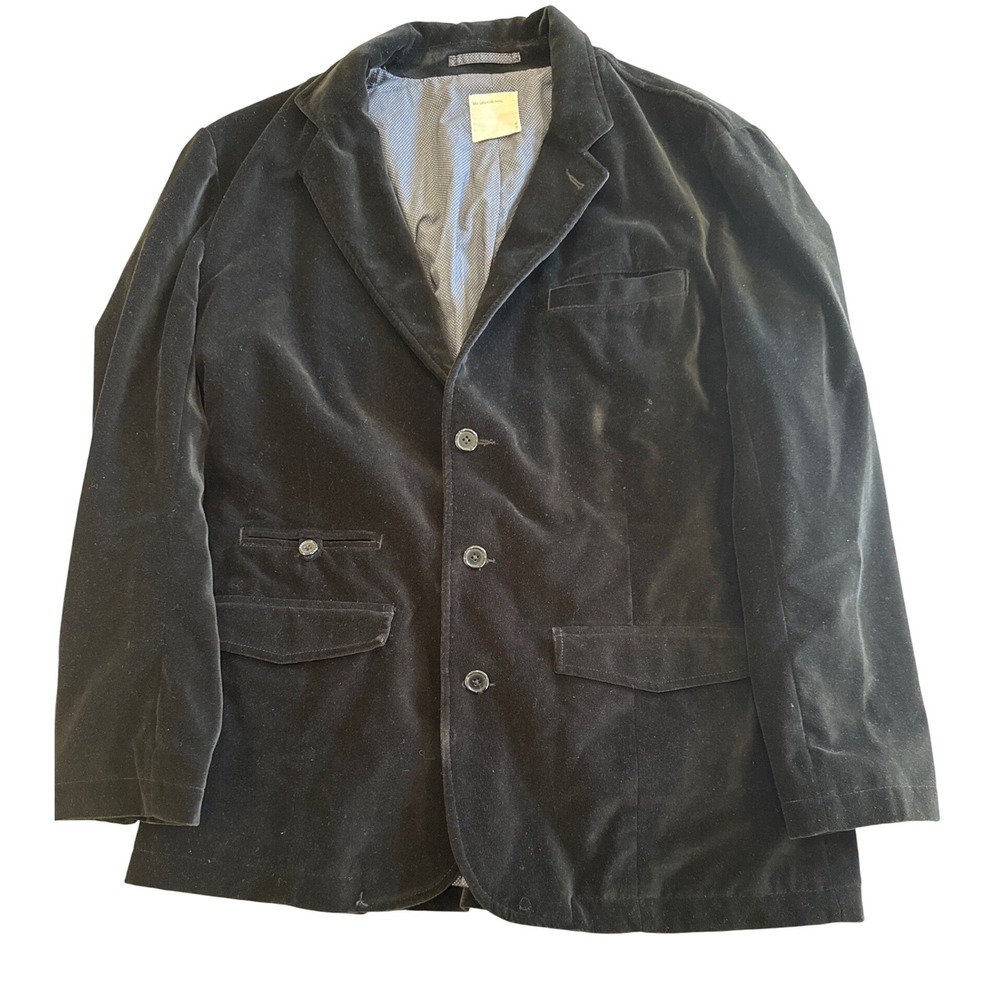 Life After Denim Mens Black Velvet Blazer Sport Coat Jacket XL DBLA0
